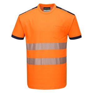 Portwest T181 - PW3 Hi-Vis jól láthatósági póló, narancs/tengerészkék termék fő termékképe