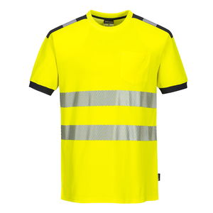 Portwest T181 - PW3 Hi-Vis jól láthatósági póló, sárga/szürke termék fő termékképe