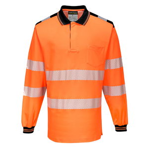 Portwest T184 - PW3 Hi-Vis hosszú ujjú pólóing, narancs/tengerészkék termék fő termékképe