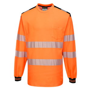 Portwest T185 - PW3 Hi-Vis hosszú ujjú póló, narancs/fekete termék fő termékképe