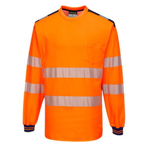 Portwest T185 - PW3 Hi-Vis hosszú ujjú póló, narancs/tengerészkék termék fő termékképe