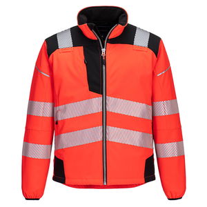 Portwest T402 - PW3 Hi-Vis softshell kabát, piros/fekete termék fő termékképe