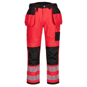 Portwest T501 - PW3 Hi-Vis Holster lengőzsebes nadrág, piros/fekete termék fő termékképe