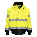 Portwest C465 - Hi-Vis 3 az 1-ben kontrasztos bomber dzseki, sárga/fekete