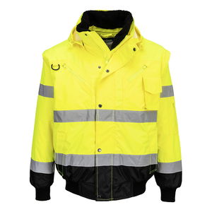 Portwest C465 - Hi-Vis 3 az 1-ben kontrasztos bomber dzseki, sárga/fekete termék fő termékképe