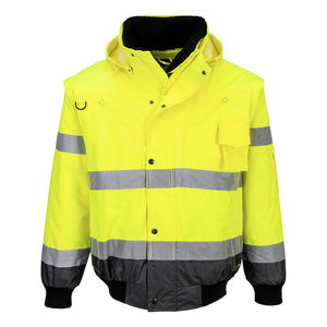 Portwest C465 - Hi-Vis 3 az 1-ben kontrasztos bomber dzseki, sárga/szürke termék fő termékképe