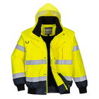 Portwest C465 - Hi-Vis 3 az 1-ben kontrasztos bomber dzseki, sárga/tengerészkék