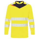 Portwest DX416 - DX4 Hi-Vis hosszú ujjú póló L/S, sárga/fekete