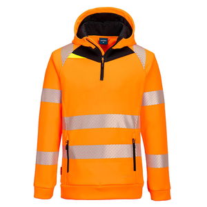 Portwest DX482 - DX4 Hi-Vis kapucnis pulóver, narancs/fekete termék fő termékképe