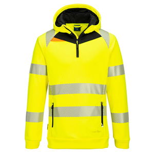 Portwest DX482 - DX4 Hi-Vis kapucnis pulóver, sárga/fekete termék fő termékképe