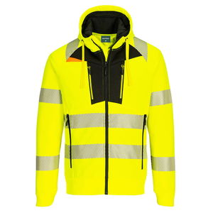 Portwest DX484 - DX4 Hi-Vis kapucnis pulóver, sárga/fekete termék fő termékképe