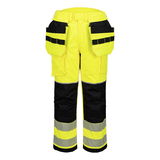 Portwest FR427 - PW3 FR Modaflame Hi-Vis lengőzsebes lángálló téli derekasnadrág, sárga/fekete