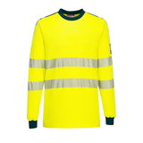 Portwest FR701 - PW3 FR Modaflame Hi-Vis lángálló hosszú ujjú póló, sárga/tengerészkék