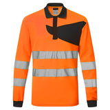 Portwest PW220 - PW2 Hi-Vis hosszú ujjú pólóing, narancs/fekete