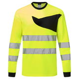 Portwest PW221 - PW2 Hi-Vis hosszú ujjú póló, sárga/fekete