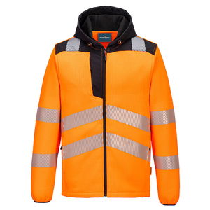 Portwest PW335 - PW3 Hi-Vis Technical kapucnis polár pulóver, narancs/fekete termék fő termékképe