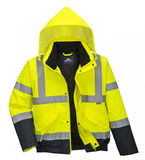 Portwest S266 - Hi-Vis kéttónusú bomber kabát, sárga/tengerészkék