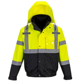 Portwest S365 - Hi-Vis prémium 3:1 bomber kabát, sárga/fekete