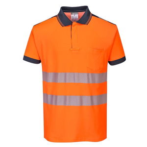 Portwest T180 - PW3 Hi-Vis jól láthatósági pólóing S/S, narancs/tengerészkék termék fő termékképe