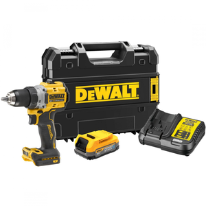 Dewalt DCD800E1T szénkefe nélküli akkus fúró-csavarozó (1 x 1.7 Ah Powerstack Li-ion akkuval, TSTAK kofferben) termék fő termékképe