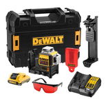 Dewalt DCE089D1R akkumulátoros 3 vonalas 360° lézer - vörös (1 x 2.0 Ah Li-ion akkuval, TSTAK kofferben)