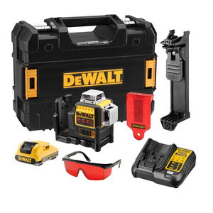 Dewalt DCE089D1R akkumulátoros 3 vonalas 360° lézer - vörös (1 x 2.0 Ah Li-ion akkuval, TSTAK kofferben) termék fő termékképe