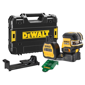 Dewalt DCE822NG18 önbeálló keresztszálas vonallézer, 2 sugaras - zöld (akku és töltő nélkül, TSTAK kofferben) termék fő termékképe