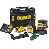 Dewalt DCE825D1G18 önbeálló keresztszálas vonallézer, 5 sugaras - zöld (1 x 2.0 Ah Li-ion akkuval, TSTAK kofferben)