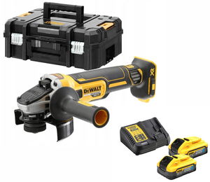 Dewalt DCG405H2T szénkefe nélküli akkus sarokcsiszoló (2 x 5.0 Ah Powerstack Li-ion akkuval, TSTAK kofferben) termék fő termékképe