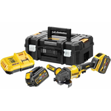 Dewalt DCG418T2 szénkefe nélküli akkus sarokcsiszoló (2 x 6.0 Ah Li-ion akkuval, TSTAK kofferben)