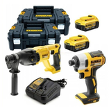 Dewalt DCK2023M2T akkus gépcsomag, 2 gépes (2 x 4.0 Ah Li-ion akkuval, 2 x TSTAK koffer)