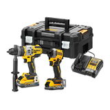 Dewalt DCK2052H1E1T akkus gépcsomag, 2 gépes (1 x 1.7 és 1 x 5.0 Ah Powerstack Li-ion akkuval, TSTAK kofferben)