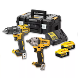 Dewalt DCK2077P2T akkus gépcsomag, 2 gépes (2 x 5.0 Ah Li-ion akkuval, TSTAK kofferben)