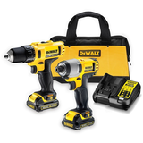 Dewalt DCK211C2 akkus gépcsomag (2 x 1.3 Ah Li-ion akkuval, hordtáskával)