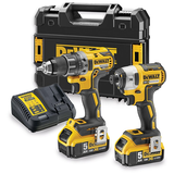 Dewalt DCK268P2T akkus gépcsomag, 2 gépes (2 x 5.0 Ah Li-ion akkuval, TSTAK kofferben)