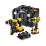 Dewalt DCK273M2T akkus gépcsomag, 2 gépes (2 x 4.0 Ah Li-ion akkuval, TSTAK kofferben)