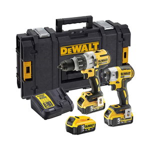 Dewalt DCK276P3 akkus gépcsomag, 2 gépes (3 x 5.0 Ah Li-ion akkuval, TSTAK kofferben) termék fő termékképe