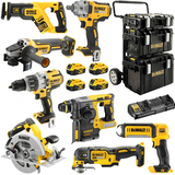 Dewalt DCK856P4 akkumulátoros gépcsomag, 8 gépes (4 x 5.0 Ah Li-ion akkuval, gurulós kofferrel)