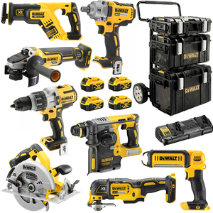 Dewalt DCK856P4 akkumulátoros gépcsomag, 8 gépes (4 x 5.0 Ah Li-ion akkuval, gurulós kofferrel) termék fő termékképe