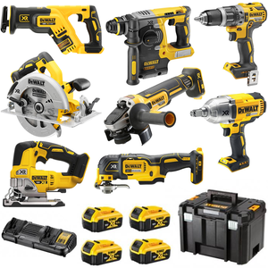 Dewalt DCK865P4T akkumulátoros gépcsomag, 8 gépes (4 x 5.0 Ah Li-ion akkuval, TSTAK kofferben) termék fő termékképe