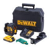 Dewalt DCLE34021D1 akkumulátoros keresztvetítő lézer - zöld (1 x 2.0 Ah Li-ion akkuval, kofferben, tartozékokkal)