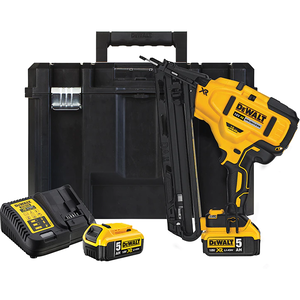 Dewalt DCN650P2 15Ga szénkefe nélküli akkus befejező szegező (2 x 5.0 Ah Li-ion akkuval, TSTAK kofferben) termék fő termékképe