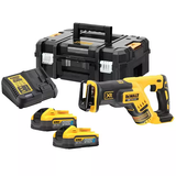 Dewalt DCS367H2T szénkefe nélküli akkus kardfűrész (2 x 5.0 Ah Powerstack Li-ion akkuval, TSTAK kofferben)