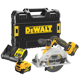 Dewalt DCS512P2 szénkefe nélküli akkumulátoros körfűrész (2 x 5.0 Ah Li-ion akkuval, TSTAK kofferben)