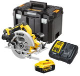 Dewalt DCS570P2 szénkefe nélküli akkus körfűrész (2 x 5.0 Ah Li-ion akkuval, TSTAK kofferben)