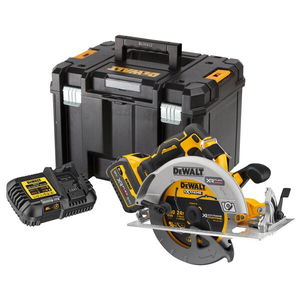 Dewalt DCS573T1 szénkefe nélküli akkus körfűrész (1 x 6.0 Ah Li-ion akkuval, TSTAK kofferben) termék fő termékképe