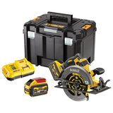 Dewalt DCS578X2 szénkefe nélküli akkus körfűrész (2 x 9.0 Ah Li-ion akkuval, kofferben)