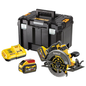 Dewalt DCS578X2 szénkefe nélküli akkus körfűrész (2 x 9.0 Ah Li-ion akkuval, kofferben) termék fő termékképe