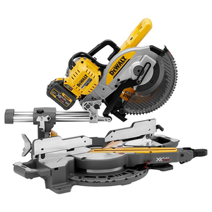 Dewalt DCS727T2 szénkefe nélküli akkus gérfűrész (2 x 6.0 Ah Li-ion akkuval) termék fő termékképe