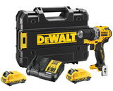 Dewalt DCD701D2 szénkefe nélküli akkumulátoros fúró-csavarozó (2 x 2.0 Ah Li-ion akkuval, kofferben)